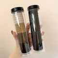 40-piece high elasticity hair ties set in black and coffee brown colors with storage jars - Black + Coffee 40 Pcs (Thick)