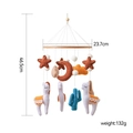 Rotating baby crib mobile with felt stars, clouds, and alpaca toys in warm tones - Alpaca Mobile
