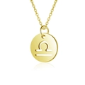 Minimalist gold Libra zodiac necklace with cutout constellation pendant for women - Libra / Gold