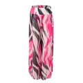 High-waisted wide-leg beach pants in pink and black abstract animal print mesh - Pink Striped Pants