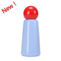 Bouteille isotherme 350ml bleu clair en acier inoxydable avec bouchon sphérique rouge - Rouge & Bleu