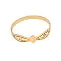 Vintage-Armreif aus vergoldetem Edelstahl mit bunten Emaillen-Augen-Anhängern für Damen - Rosa und Blau Böser Blick Stil (3#)
