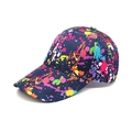 Détail de graffiti de peinture colorée sur une casquette de baseball en coton bleu marine - M(56-58cm) / Graffiti Bleu Marine (3#)