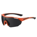 Polarized sports cycling sunglasses in orange frame with dark grey large lens - One Size / 3067 Orange Frame Black Grey Lens