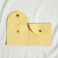 Yellow microfiber jewelry pouch with metal snap closure and soft suede texture - 8*8cm / Yellow