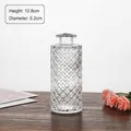Transparent glass vase with diamond pattern, height 12.8cm and diameter 5.2cm - Mini Plaid