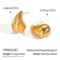 Detaillierte Größentabelle für goldene Tropfenohrringe mit Maßen von 2,57cm x 1,46cm - Gold Großer Wassertropfen-Stil (YYE025187)