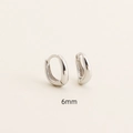 S925 sterling silver minimalist geometric hoop earrings with 6mm diameter size - 6mm / Silver (6mm)