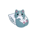 Cartoon Blau-weiße Katze mit Kissen aus PVC-Weichgummi für Baby-Zubehör-Anhänger - Katze