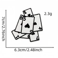 Detail view of Ace of Spades embroidery patch showing 7x6.3cm size and 2.3g weight - Style 6 (Rectangular Ace of Spades)