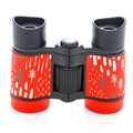 Kids outdoor binoculars with red and black forest pattern and anti-slip rubber grip - Red