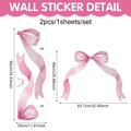 Stickers muraux nœud aquarelle rose avec dimensions pour décoration chambre fille - Style de Nœud Aquarelle Rose (UV24Y11757T_R)
