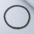 Matte black Cuban link necklace with plug-in square buckle for men in street style - Jewelry Buckle (9mm Width) / 45cm / Black