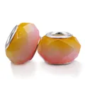 DIY jewelry kit with faceted yellow and red gradient glass beads for bracelets - Yellow Orange Gradient Faceted