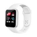 Smart watch with white silicone strap and silver frame showing heart rate and blood oxygen - Silver