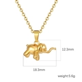 18K gold plated stainless steel elephant pendant necklace with dimensions and weight info - Mirror Elephant Shape (Gold MS-284)