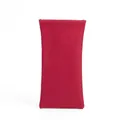 Portable rose pink leather glasses pouch with premium litchi texture and soft lining - Rose Red