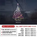 Adesivo natalizio per finestre a forma di albero con fiocchi rosa e bianchi in 5 taglie - Piccolo (30*45cm) / Rosa Bianco