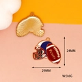 Dettaglio ciondolo football americano e casco con testo Power e dimensioni di 29mm - Palla da rugby
