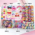 Princess-style children's hair accessories set with colorful clips and elastic bands - C119 (816PCS Boxed Set)
