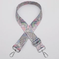 Adjustable wide replacement strap with colorful abstract swirl pattern and silver clips - No. 654 Colorful Graffiti Silver Hook