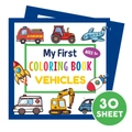 Libro de colorear para niños de 30 hojas con coches, cohetes y aviones de dibujos - Tema de Vehículos