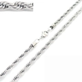 Collana a catena a fune ritorta in acciaio inossidabile argento per uomo e donna - 5mm / Color Acciaio / 50cm