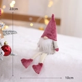 Pink antler gnome Christmas plush ornament, 22cm tall forest elf with soft velvet hat - Pink Velvet Hat Long Leg Gnome (22cm)