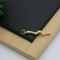 Detailed 18K gold-plated snake pendant charm with a polished finish for jewelry DIY - Pave Single Snake Charm Style