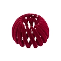 Macro detail of dark red flocked bird's nest hair claw with expandable interlocking teeth - Burgundy Flocked