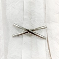 Sleek silver minimalist X-shaped metal hair clip with a polished finish for women - 13# Silver (Polished X-Shape)