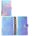 Holographic PVC A6 binder cover with 6-ring metal binder and snap button closure - Laser A6 Shell