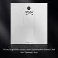 Minimalist white 7x7cm paper hair clip display card with handmade text on black background - 7*7cm 350g (Dot Style)