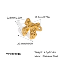 Macro shot of lava style gold stainless steel ring with dimensions and technical details - Lava Fluid Irregular Style (YYR025240)