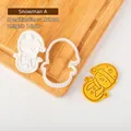 DIY Christmas snowman cookie mold set with 5x7cm white plastic stamper and cutter tool - 5x7cm