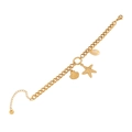 Golden ocean theme chain bracelet with starfish, seashell, and conch pendants for women - Double Layer Shell Starfish Bracelet (7#)