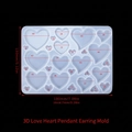 Silicone mold for DIY heart pendants with measurements 180x130mm and 7mm thickness - 3D Heart Pendant Mold