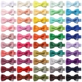 Detailed grid showing 50 colorful ribbon bow hair clips with specific color numbering - Multicolor Mixed