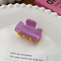 Contrast candy color hair claw clip in glossy purple and yellow for elegant styling - 4cm / Purple & Bright Yellow