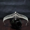Elegant silver bridal crown with sparkling rhinestones and crystal teardrop details - Style 6: Crown Decor Hair Clip / Silver
