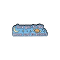 Blue enamel pin with moon and saturn featuring Love you to the moon and to saturn text - Moon Saturn Space Style (QHXZ3010)