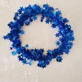 7.5m blue star tinsel garland for Christmas holiday party decoration and wreaths - Blue