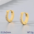 18K vergoldete Edelstahl-Ohrringe mit Zirkonia-Steinen, Größe 13x2mm, Gewicht 2g - Stil 2 (13x2mm) (KE118286-TGD) / Gold