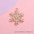 Golden snowflake charm with white rhinestones, 3.8x3.1cm pendant for DIY jewelry - Extra Large Gold Snowflake