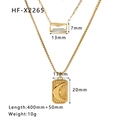 Zweilagige goldene Edelstahlkette mit Sonnen-Mond-Anhänger und Zirkonia-Rechteckstein - 18K Gold / Weißer Zirkonia-Stil (HF-X2265-Gold)