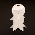 Pair of white glitter Christmas bow decorations with iridescent finish and paper card - Size 6 - 2pcs [13*15cm] / White