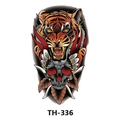 Waterproof temporary tattoo sticker featuring colorful tiger head and skull design TH-336 - Th-336 / 210*148mm