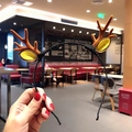 Cute brown Christmas reindeer antler headband with yellow ear details for festive parties - Elk Brown Antlers