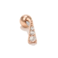 Rose gold geometric triangle ear stud with three sparkling zircons and a ball screw back - Triangle / Rose Gold