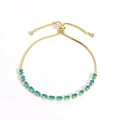 Adjustable golden box chain bracelet featuring radiant blue marquise-cut zircon stones - Gold Plated Blue Zirconia